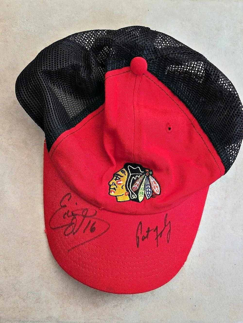 NHL Blackhawks Hat Signed